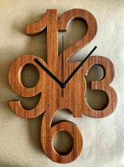 Wooden Number Wall Clock