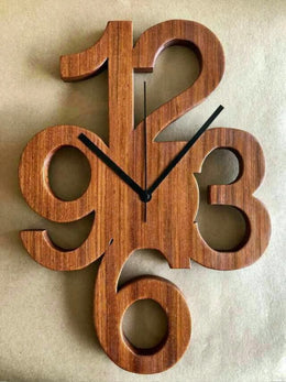 Wooden Number Wall Clock