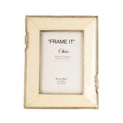 Enamel Embrace Photo frame in Ivory white