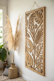 Botanical Wooden Cutwork Wall Hanging