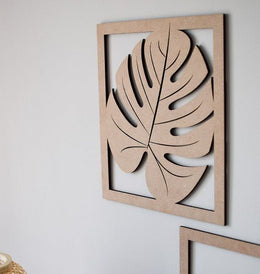 Minimalist Tropical Leaf Wooden Wall Art