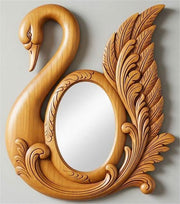 Swan Design Wooden Decorative Mirror Frame