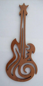 Artistic Wooden Guitar Wall Hanging